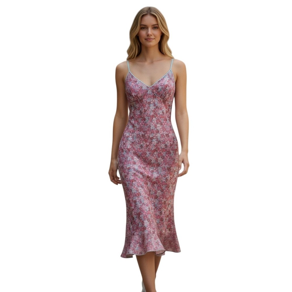 Y2k Vintage Babydoll Mesh Women size Small Floral Dainty Indie Sleaze Mini Dress